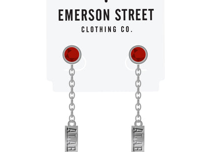 Alabama Crimson Tide Logo Dangle Earrings Silver Plated