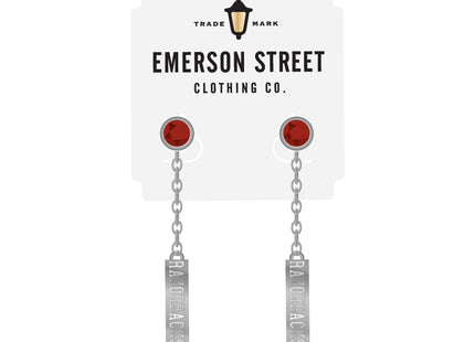 Arkansas Razorbacks Logo Dangle Earrings Silver Plated
