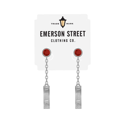 Arkansas Razorbacks Logo Dangle Earrings Silver Plated