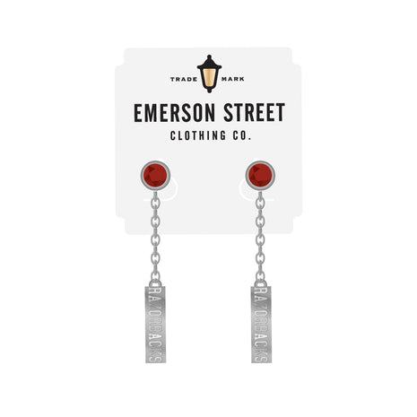 Arkansas Razorbacks Logo Dangle Earrings Silver Plated