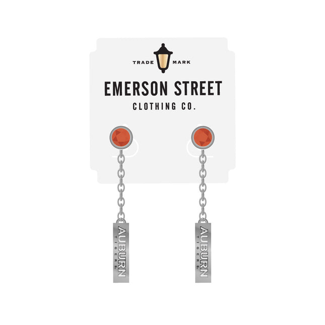 Auburn Tigers Logo Dangle Earrings Silver Plated