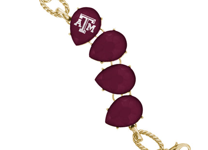 Texas A&M Teardrop Bracelet Gold Tone