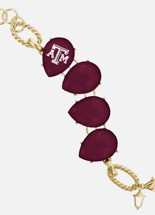 Texas A&M Teardrop Bracelet Gold Tone