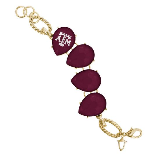 Texas A&M Teardrop Bracelet Gold Tone