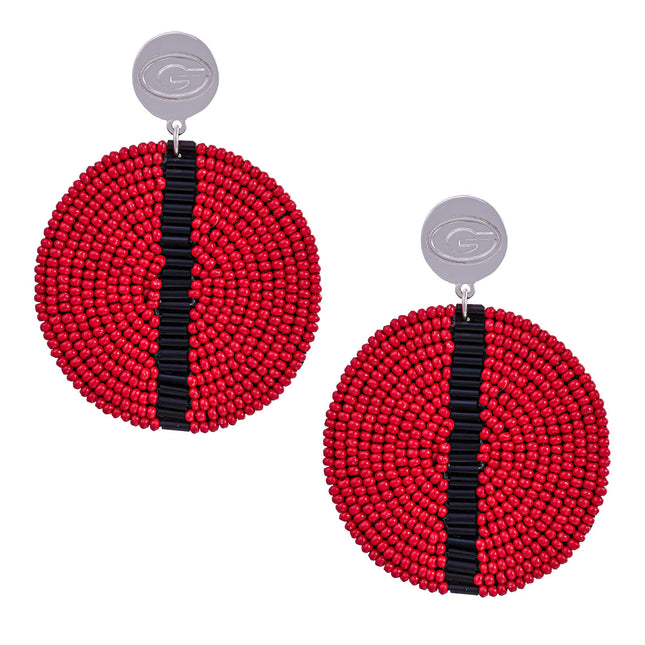 Georgia Bulldogs Greta Hand Beaded Earrings