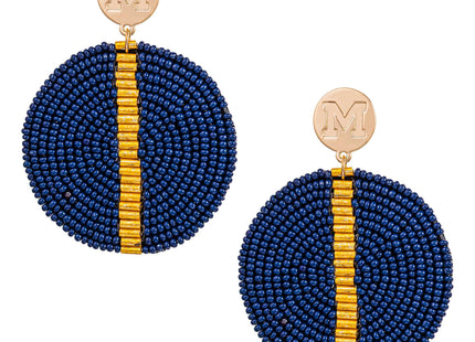 Michigan Wolverines Greta Hand Beaded Earrings