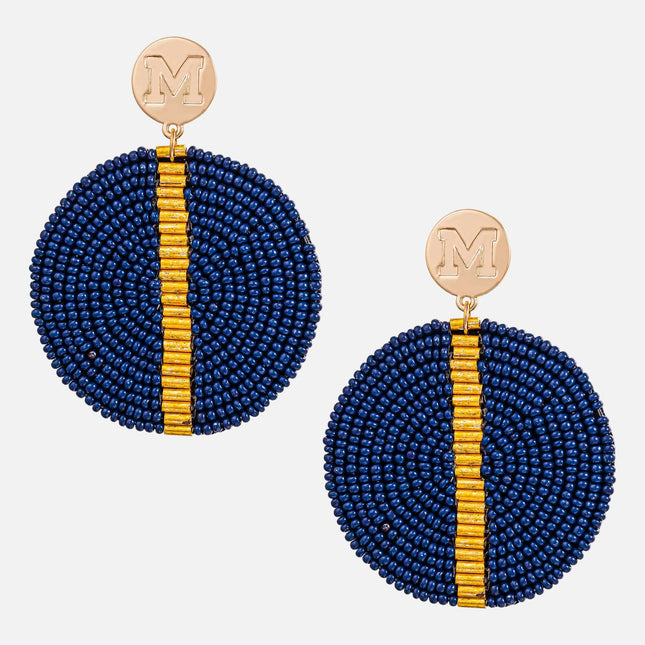 Michigan Wolverines Greta Hand Beaded Earrings