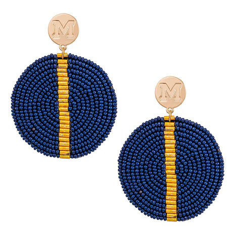 Michigan Wolverines Greta Hand Beaded Earrings