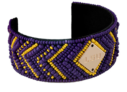 LSU Tigers Goldie Hand Beaded Cuff
