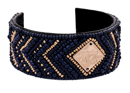 Michigan Wolverines Goldie Hand Beaded Cuff