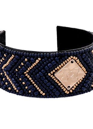 Michigan Wolverines Goldie Hand Beaded Cuff