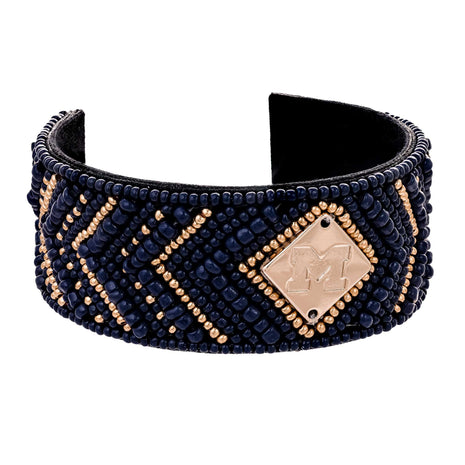 Michigan Wolverines Goldie Hand Beaded Cuff
