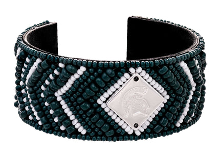 Michigan State Spartans Hand Beaded Cuff