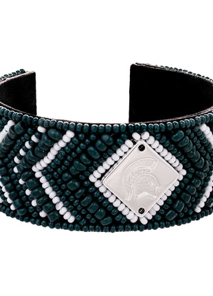 Michigan State Spartans Hand Beaded Cuff