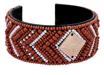 Texas Longhorns Hand Beaded Cuff