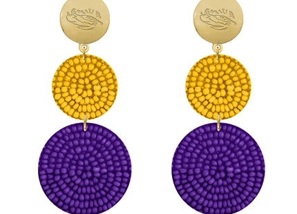 LSU Tigers Scott Hand Beaded Earrings