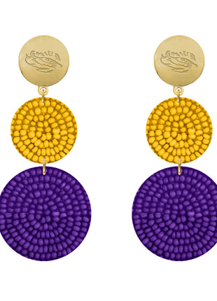 LSU Tigers Scott Hand Beaded Earrings