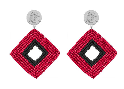 Ohio State Buckeyes Hand Beaded Weaver Earrings