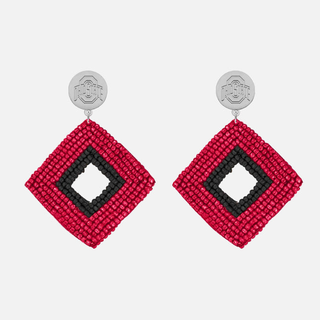 Ohio State Buckeyes Hand Beaded Weaver Earrings