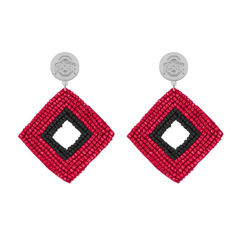 Ohio State Buckeyes Hand Beaded Weaver Earrings