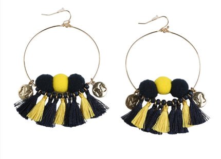 Michigan Wolverines Multi Tassel Earrings