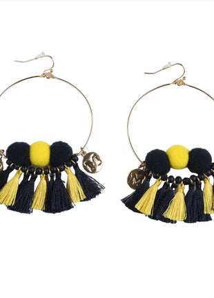 Michigan Wolverines Multi Tassel Earrings