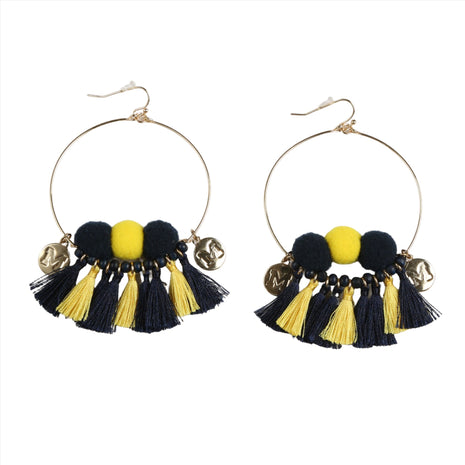 Michigan Wolverines Multi Tassel Earrings