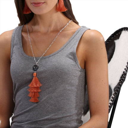 Texas Longhorns Tia Tassel Necklace