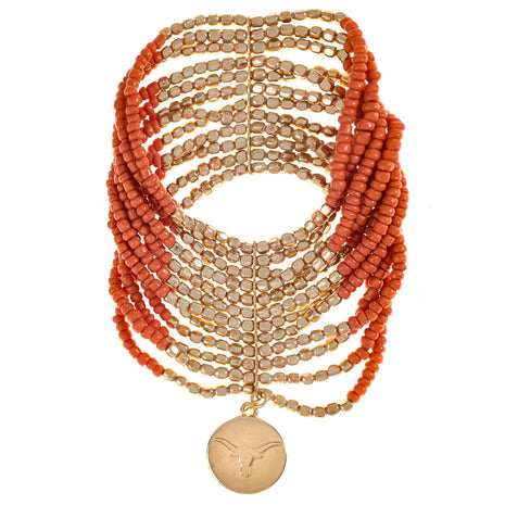 Texas Longhorns Hand Beaded Lenox Bracelet