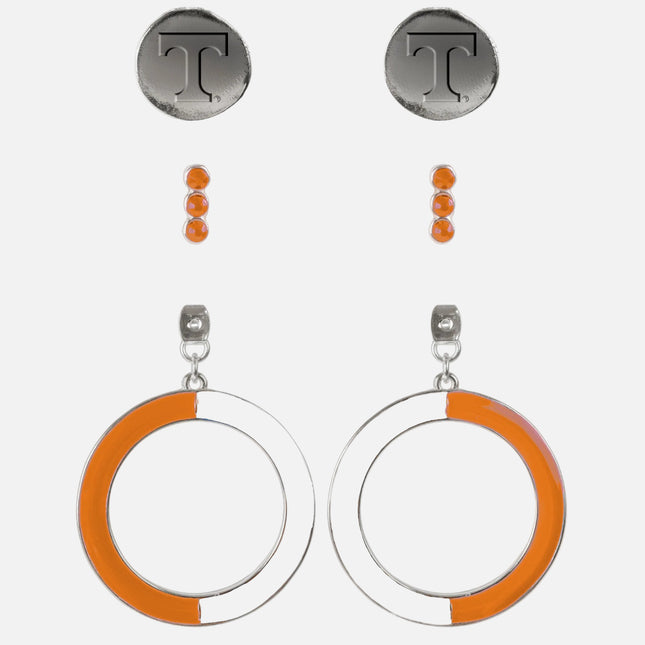 Tennessee Volunteers Cuatro Earrings Silver Plated