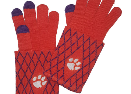 Clemson Tigers Knit Gloves With Tech Fingertips