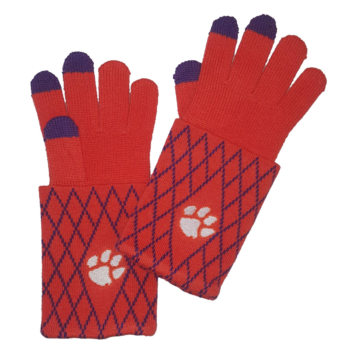 Clemson Tigers Knit Gloves With Tech Fingertips