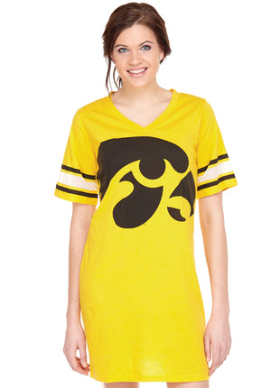 Iowa Hawkeyes Heathered Football Jersey Nightshirt