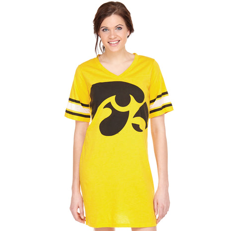 Iowa Hawkeyes Heathered Football Jersey Nightshirt