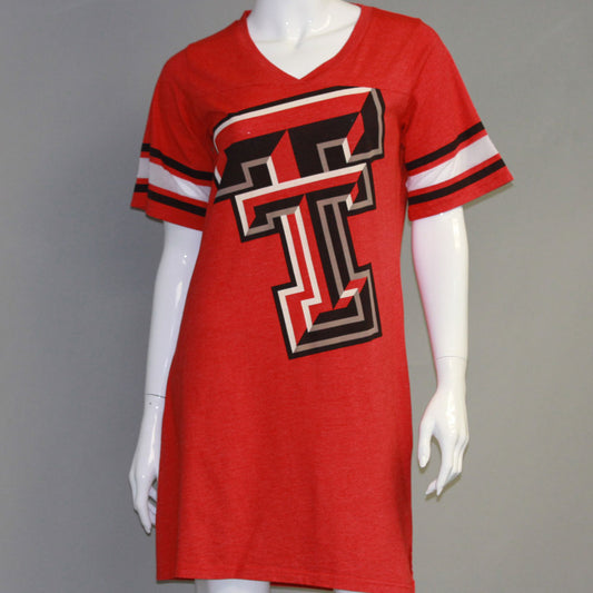 Texas Tech Red Raiders Heathered Football Jersey Nightshirt