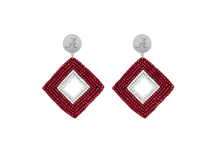 Alabama Crimson Tide Hand Beaded Weaver Earrings