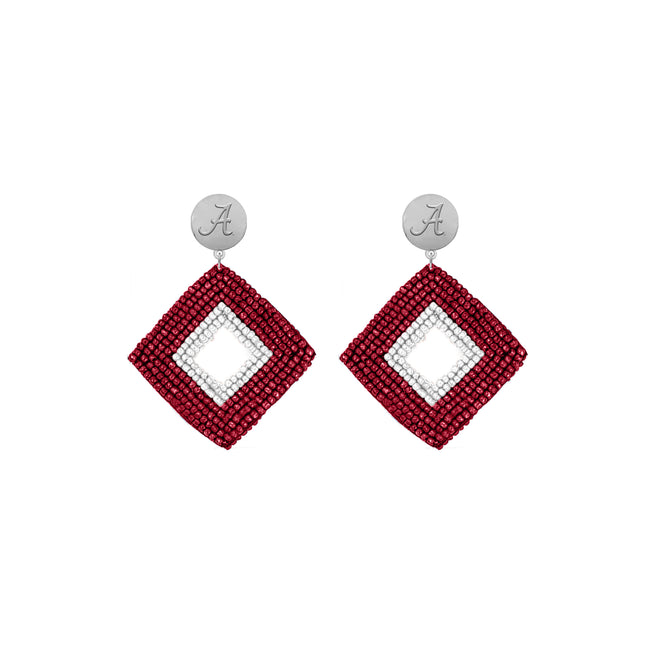 Alabama Crimson Tide Hand Beaded Weaver Earrings