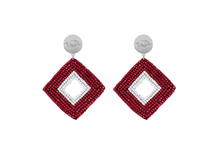 Arkansas Razorbacks Hand Beaded Weaver Earrings