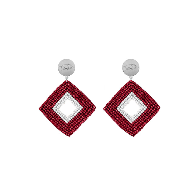 Arkansas Razorbacks Hand Beaded Weaver Earrings