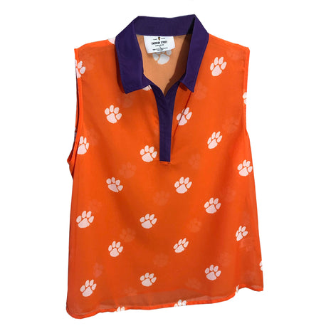 Clemson Tigers Sheer Sleeveless Polo