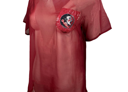 Florida State Seminoles Sheer Top with Sequin Pocket