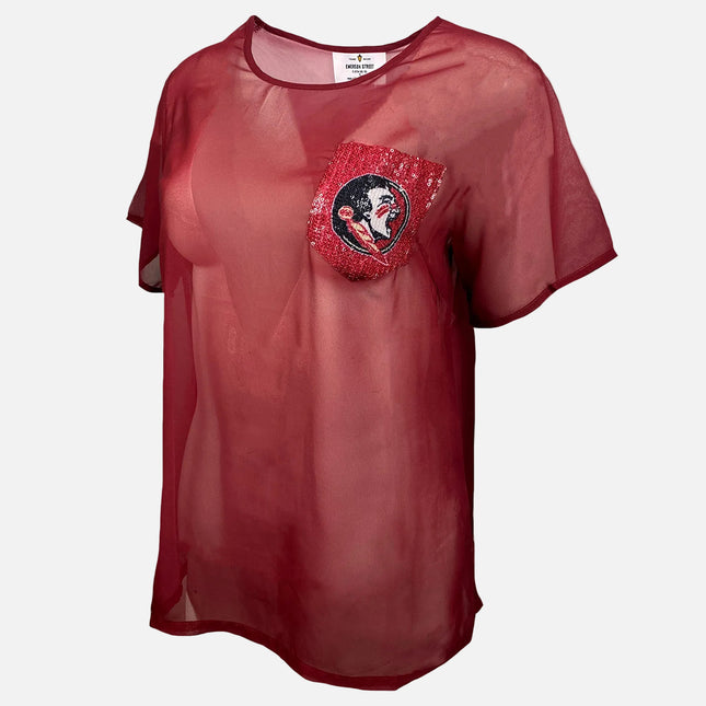 Florida State Seminoles Sheer Top with Sequin Pocket