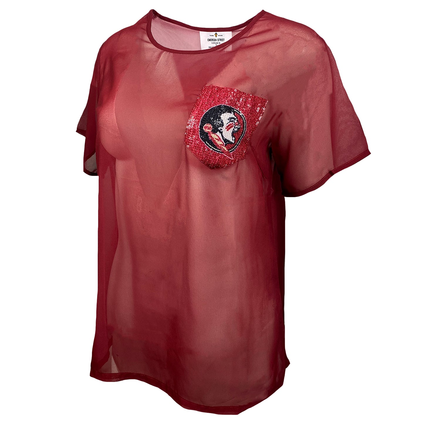 Florida State Seminoles Sheer Top with Sequin Pocket