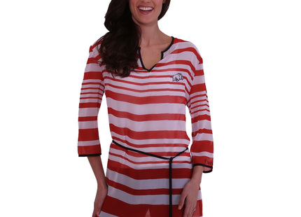 Arkansas Razorbacks Sheer Sheer Stripe Tunic