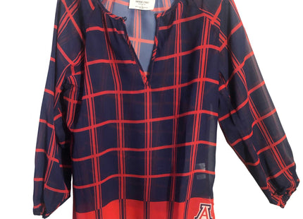 Arizona Wildcats Plaid Sheer Top