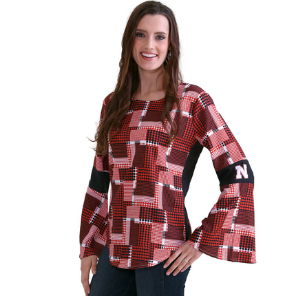 Nebraska Cornhuskers Bell Sleeve Top