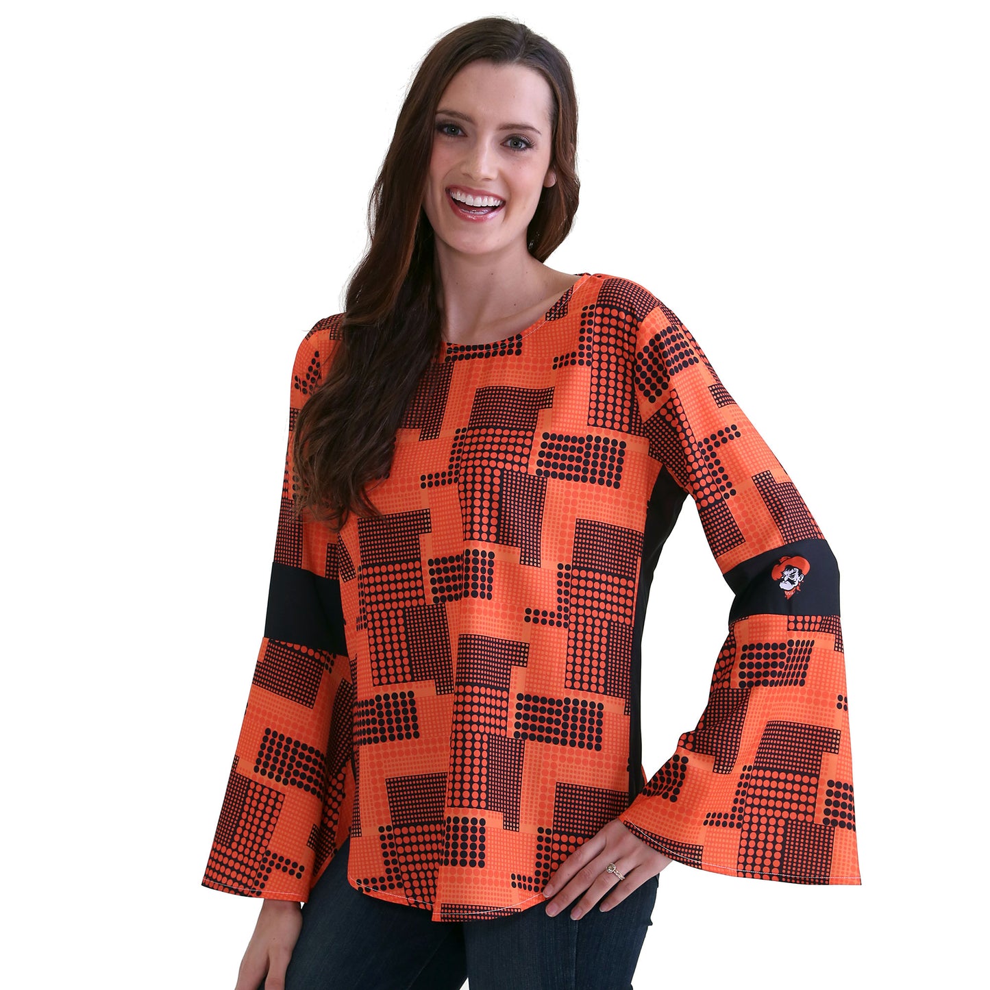 Oklahoma State Cowboys Erin Bell Sleeve Top