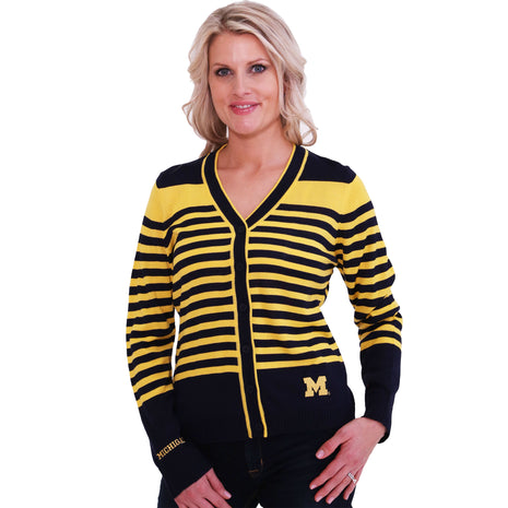 Michigan Wolverines Striped Cardigan