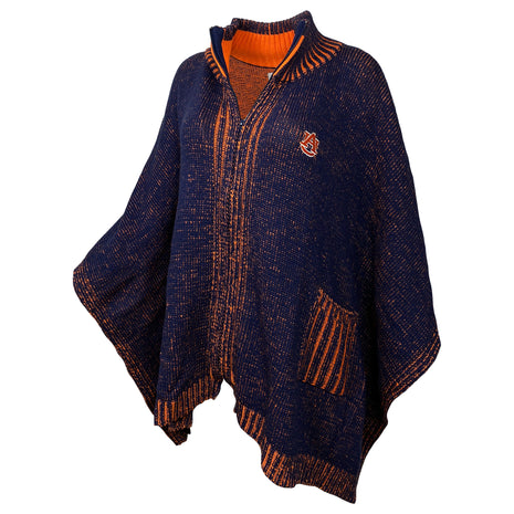 Auburn Tigers Sweater Zip Poncho