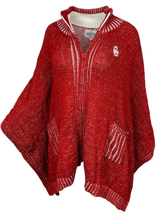 Oklahoma Sooners Zip Poncho Sweater